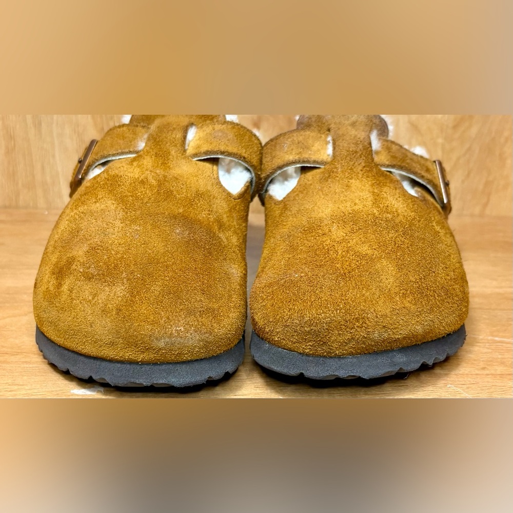 Birkenstock Boston Clogs Sherpa Shearling Lined Suede Size EU 41 US W 9.5 M 8 - Picture 6 of 8
